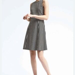 Banana Republic Black and White A-Line Mini Dress